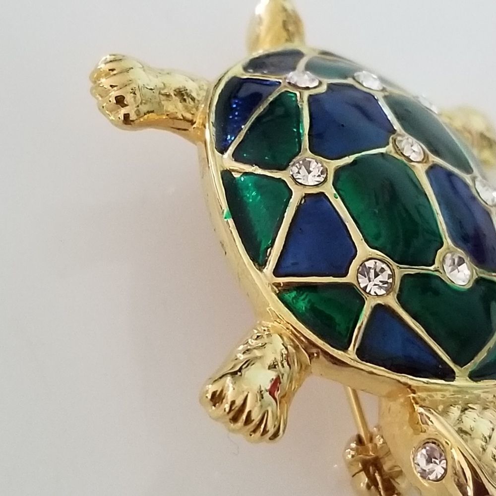 Vintage enameled turtle brooch - Picture 9 of 9